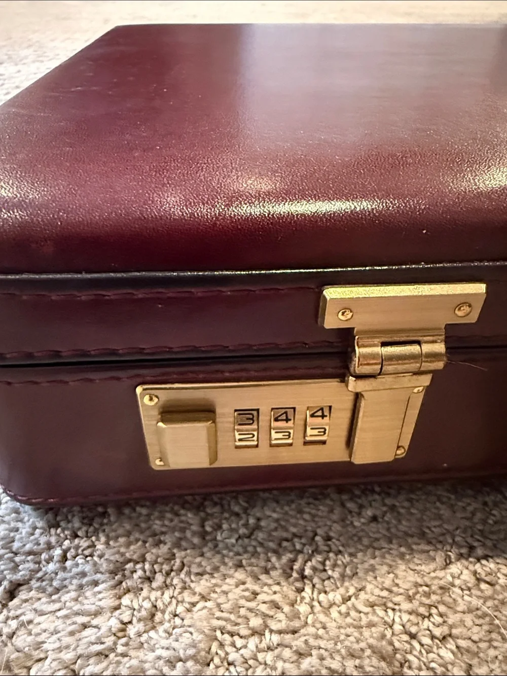 New Burgundy Leather Men's Briefcase with leather legal size pad holder